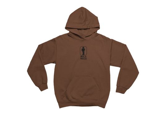 Male Niece Restroom Sign - Brown Hoodie